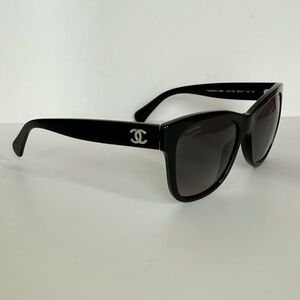 Chanel CC Polarized Black Authentic Luxury Brand Sunglasses